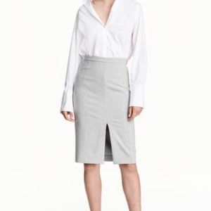 H&M light grey marl pencil skirt